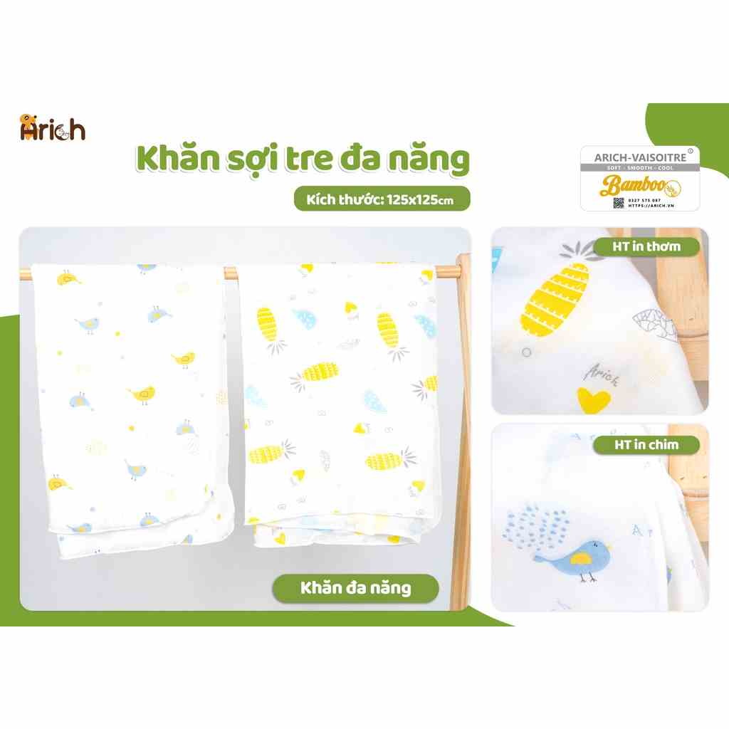 Khăn vải sợi tre cao cấp Arich Cho Bé