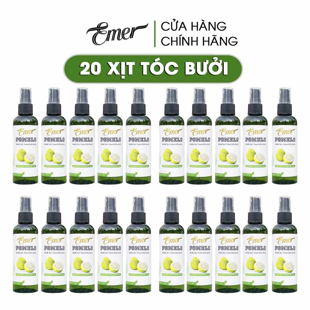 Bộ 20 chai tinh dầu bưởi xịt mọc tóc nhanh pomelo EMER Garin dưỡng tóc kích mọc tóc giảm rụng tóc rõ rệt cho tóc dày hơn