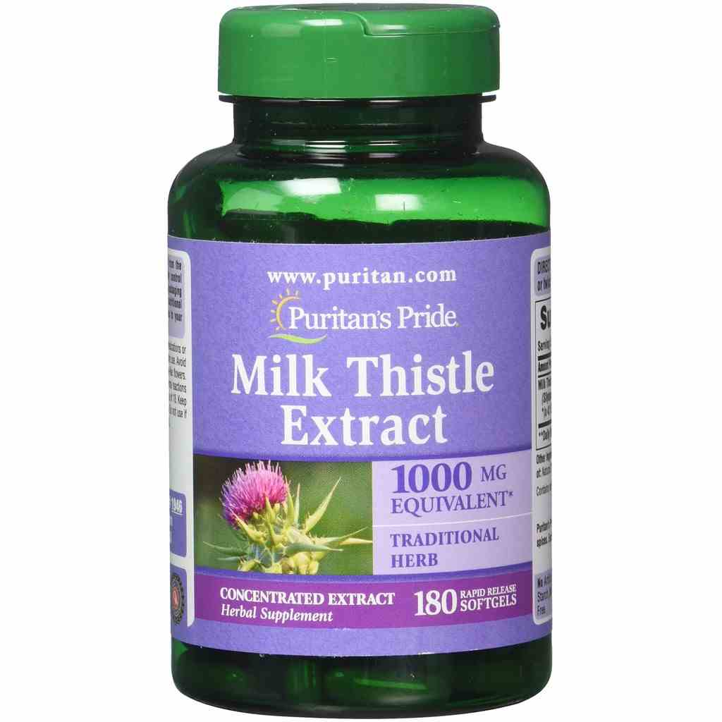 Viên uống Cao kế sữa bổ gan, thải độc gan Puritans Pride Milk Thistle Extract 1000mg 180v