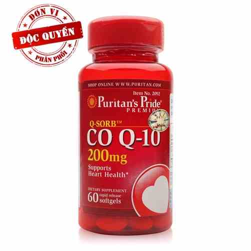 Viên uống hỗ trợ tim mạch của Puritans Pride: Q-Sorb Co Q-10 200mg 60 viên