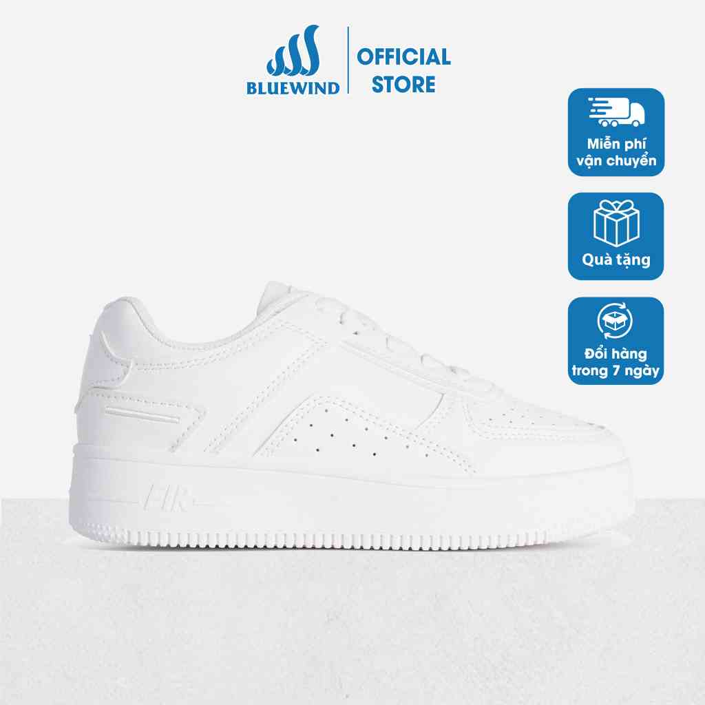 Giày Sneaker Nữ Đế Bằng BLUEWIND Chất Liệu Da Pu Cao Cấp Lỗ Thoáng Khí 68792