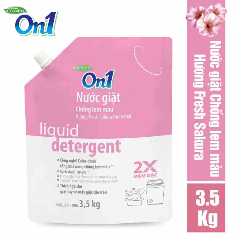 [Mã BMLTA35 giảm đến 35K đơn 99K] Túi nước giặt ON1 chống lem màu hương Fresh Sakura 3.5kg N6403