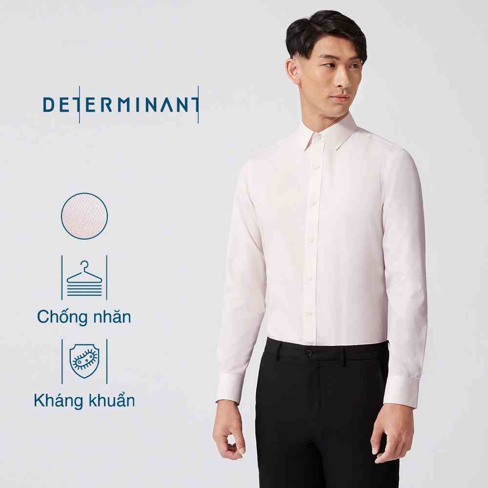 Áo sơ mi nam công sở DETERMINANT tay dài - dáng suông/ôm - chống nhăn - kháng khuẩn - Poplin - màu hồng nhạt - 301