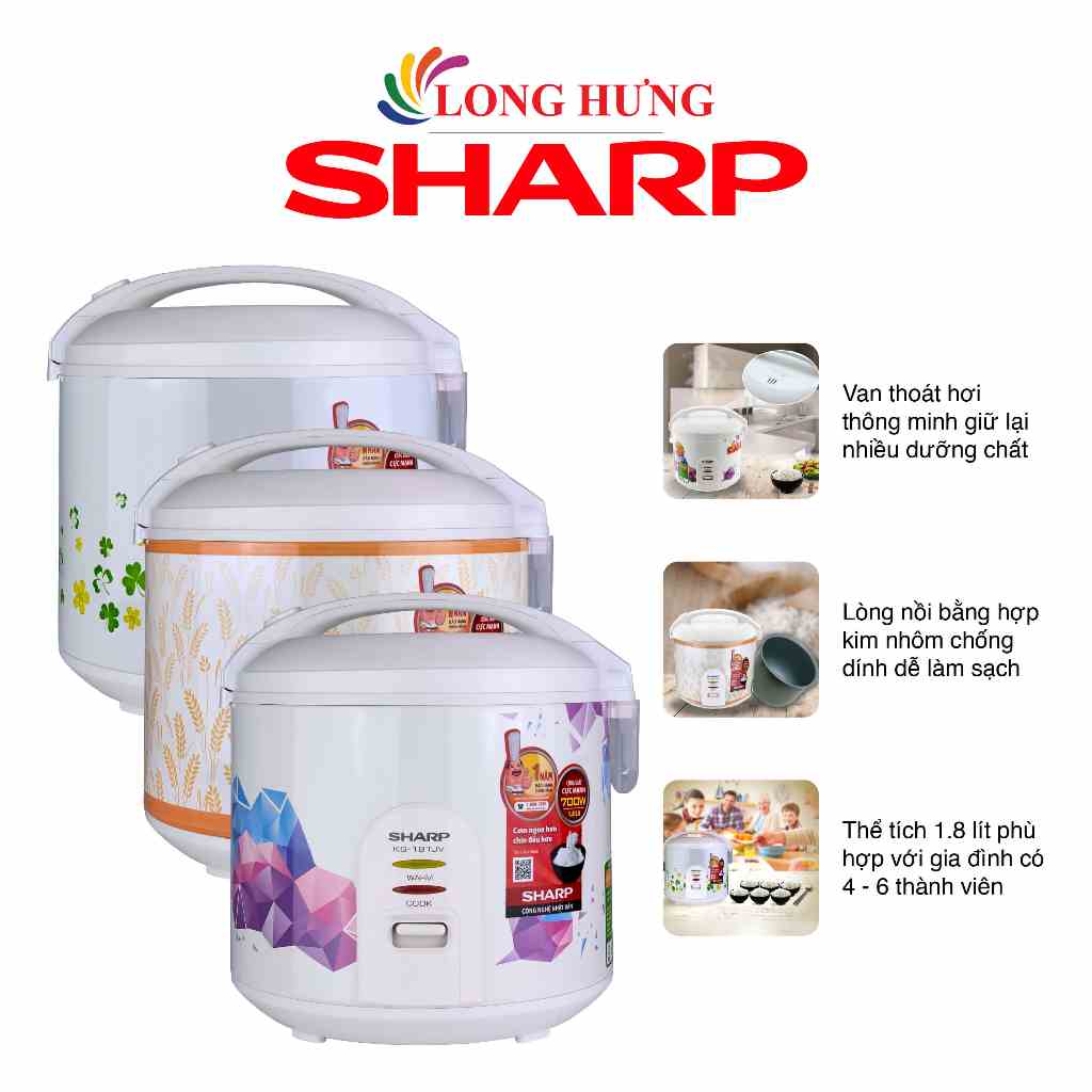 Nồi cơm điện nắp gài Sharp 1.8 lít KS-18TJV/