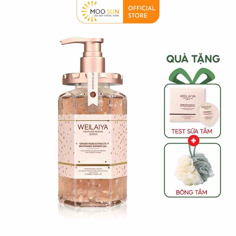 Sữa Tắm Trắng Da Cánh Hoa Hồng Tươi WEILAIYA Grand Rose Extracts Whitening Shower Gel 450ml