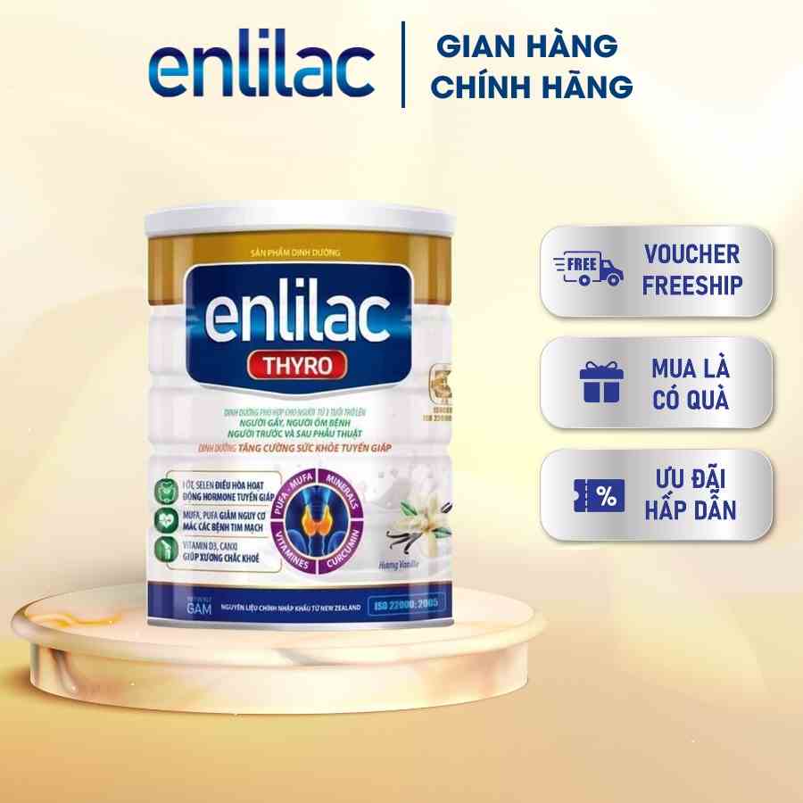 Sữa bột Enlilac Thyro Hộp 400g  Dinh dưỡng tăng cường sức khỏe tuyến giáp cho bệnh nhân suy giáp