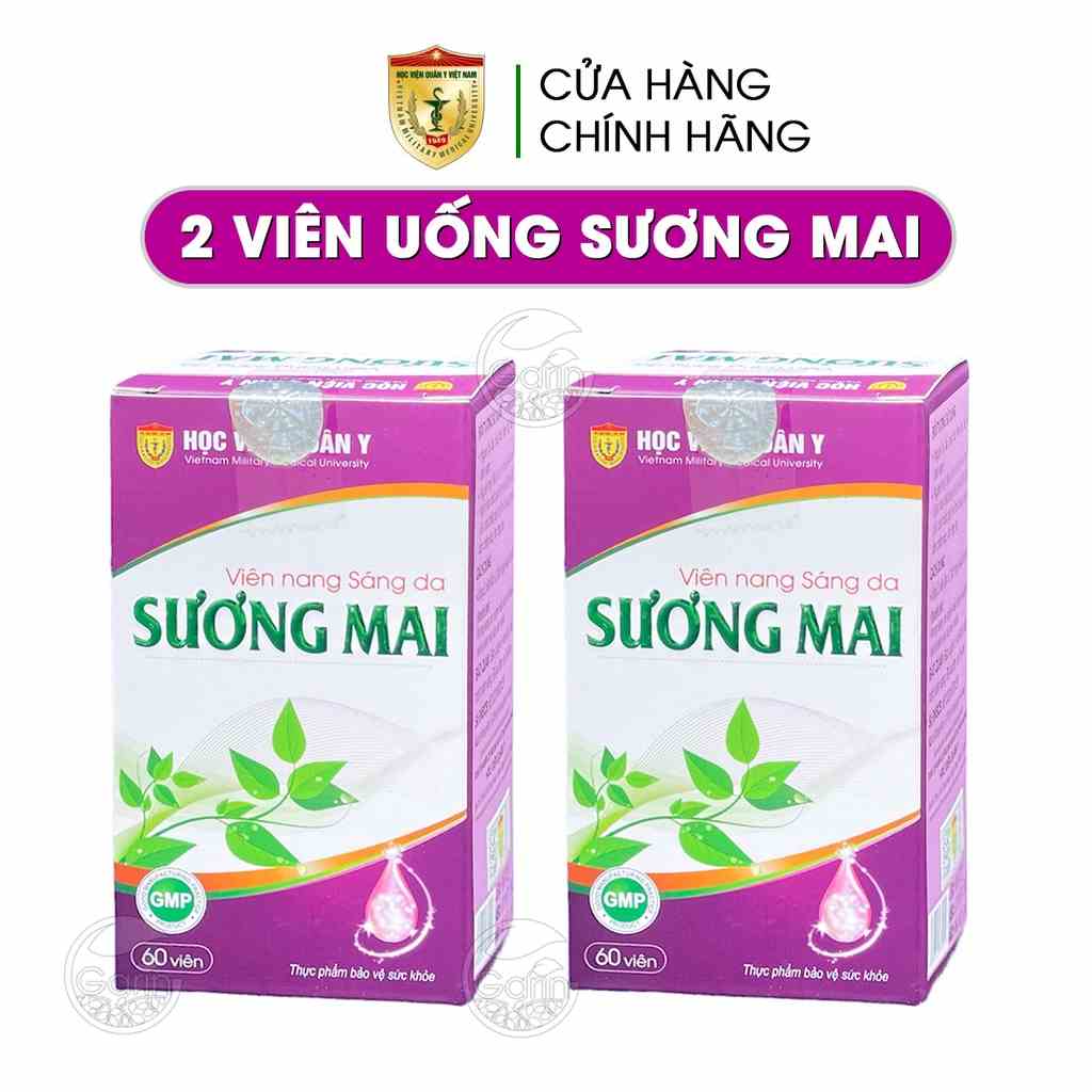 [Mã BMLTB35 giảm đến 35K đơn 99K] Bộ 2 hộp viên uống sáng da sương mai Học Viện Quân Y 60 viên x 2 cho da săn chắc