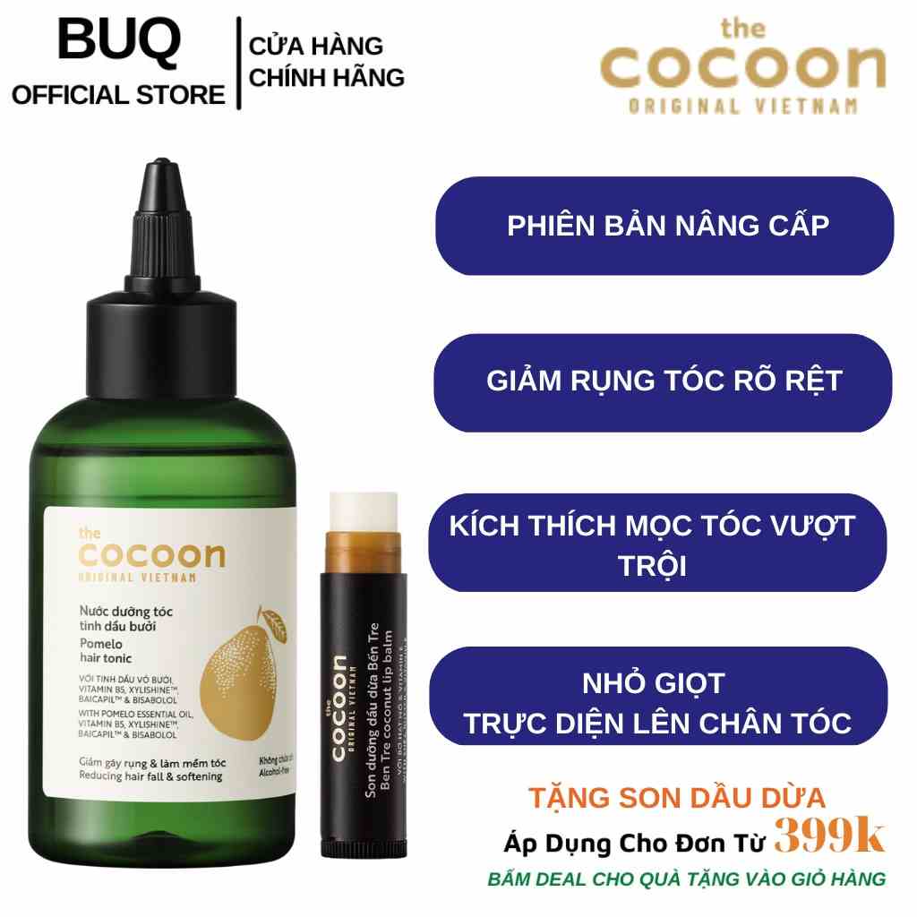 Nước Dưỡng Tóc Tinh Dầu Bưởi Cocoon Giúp Giảm Gãy Rụng & Làm Mềm Tóc 140ml