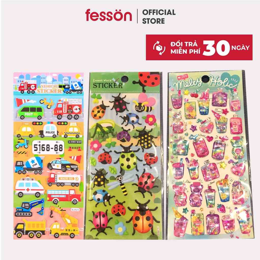 Set sticker hình dán cho bé fesson, Sticker 3d trang trí sáng tạo, đa dạng mẫu mã (chọn mẫu)