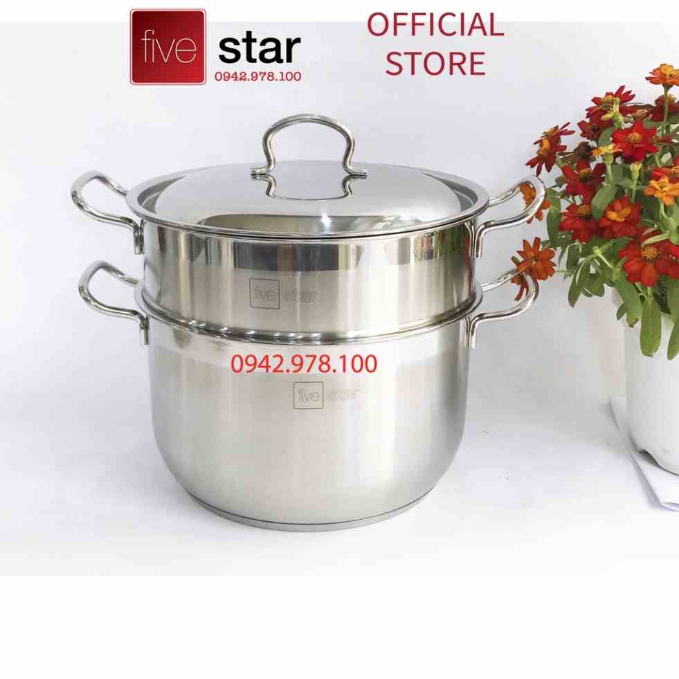 Bộ nồi xửng hấp 3 đáy từ inox 430 FiveStar Standard nắp inox tặng 1 muỗng canh (24cm /26cm / 28cm /30cm /32cm)