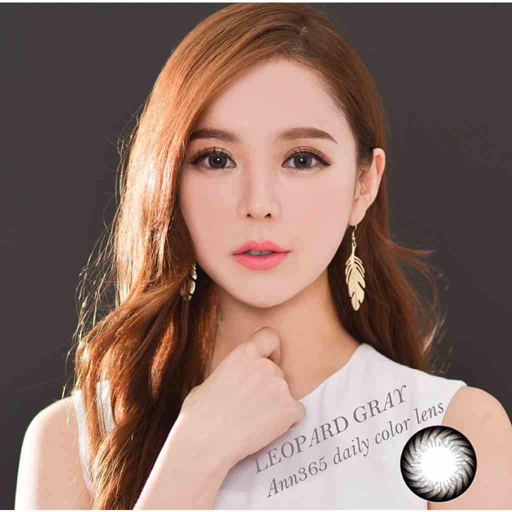 [𝟏 𝐂𝐇𝐈𝐄̂́𝐂] Lens Cận Thị ANN365 Hàn Quốc Màu Xám Đậm Leopard Gray Dùng 12 Tháng