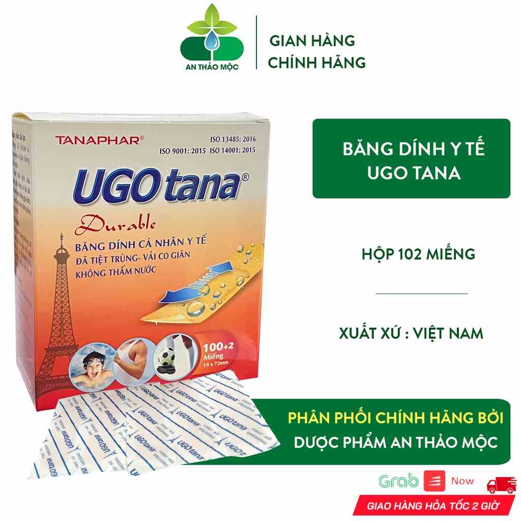 [Mã BMLTB35 giảm đến 35K đơn 99K] Băng Dính Cá Nhân Y Tế Ugo Tana Tanaphar Độ Dính Chắc Hộp 102 Miếng