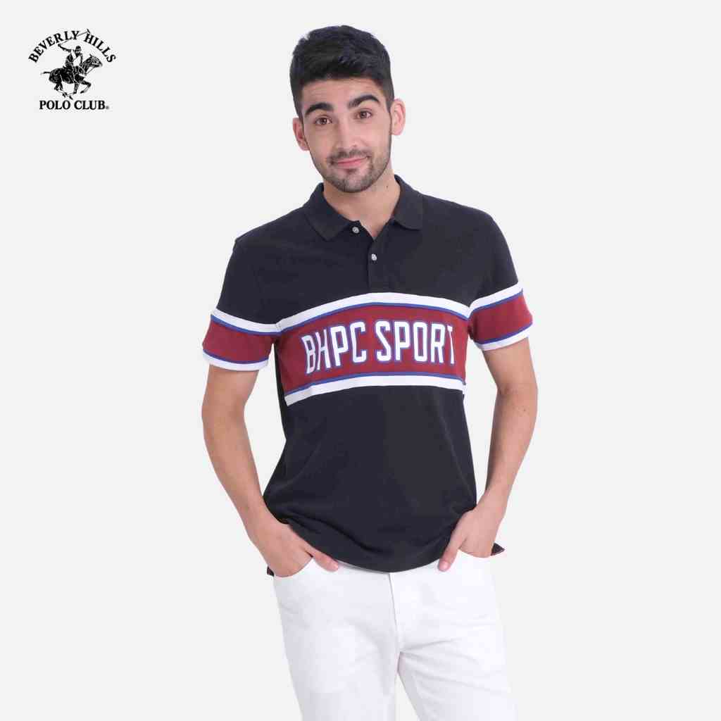 Beverly Hills Polo Club - Áo polo Ngắn tay Nam Regularfit Đen BK- BHPC PMRSS20TL099