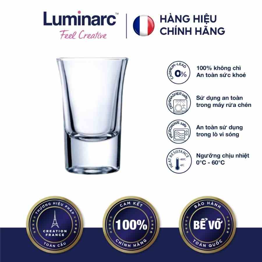 [Mã BMLTA35 giảm đến 35K đơn 99K] Bộ 12 Ly Rượu Thuỷ Tinh Luminarc Hot Shot 34ml- LUHOP1902