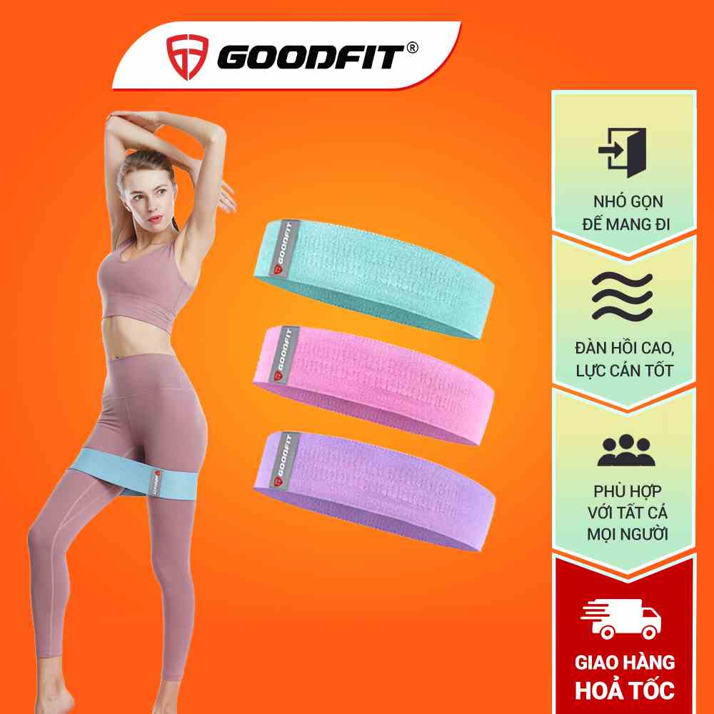 Dây mini band tập mông, dây kháng lực tập gym co giãn đàn hồi GoodFit GF914MB