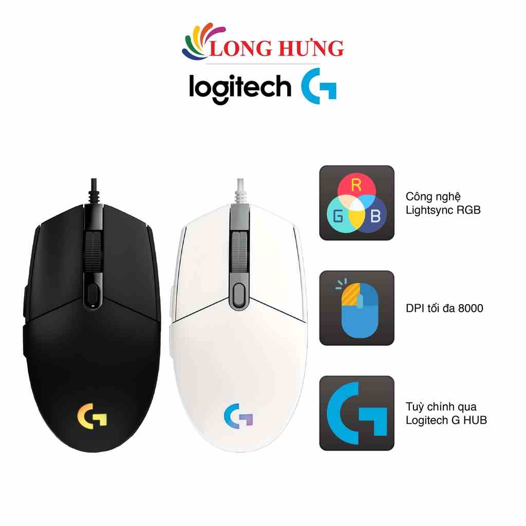 Chuột có dây Logitech G102 Gen2 Lightsync - Hàng chính hãng