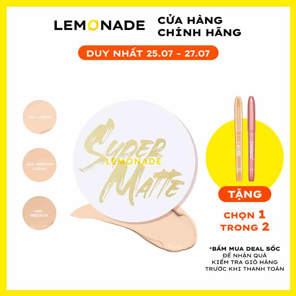 Phấn nước siêu kiềm dầu Lemonade Supermatte Cushion 15g