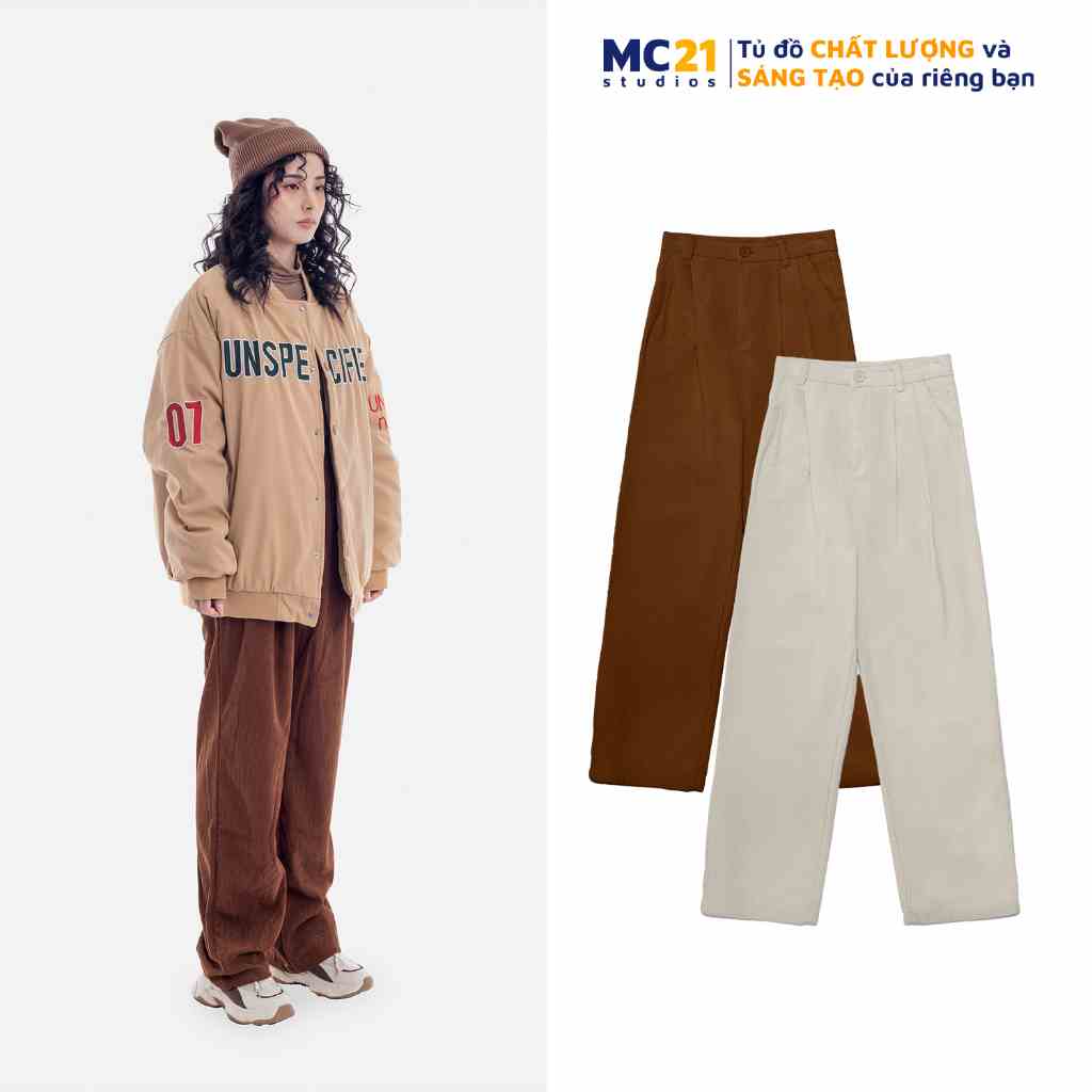 Quần nhung culottes ống rộng dáng suông cạp lưng cao MINION CLOTHING phong cách Ulzzang Streetwear Hàn Quốc Q3101