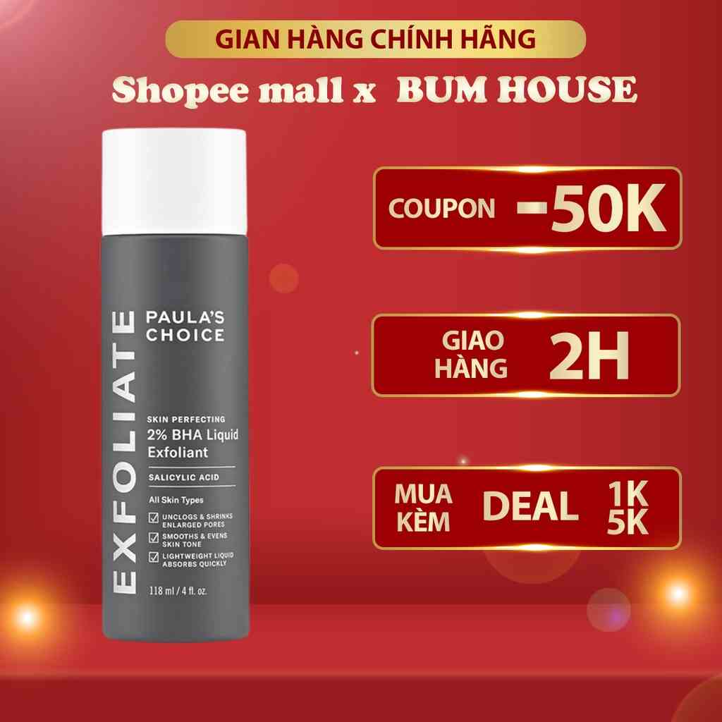 Dung Dịch Loại Bỏ Tế Bào Chết 2% BHA Paulas Choice Skin Perfecting 2% BHA Liquid Exfoliant 2010 (118ml)