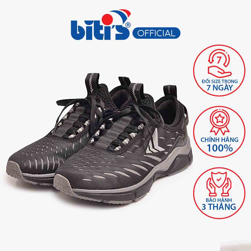 [Mã FA10K28 giảm đến 10k đơn 99k] Giày Chạy Bộ Nam - Nữ Bitis Hunter Running BLACK DSMH/DSWH08300DEN