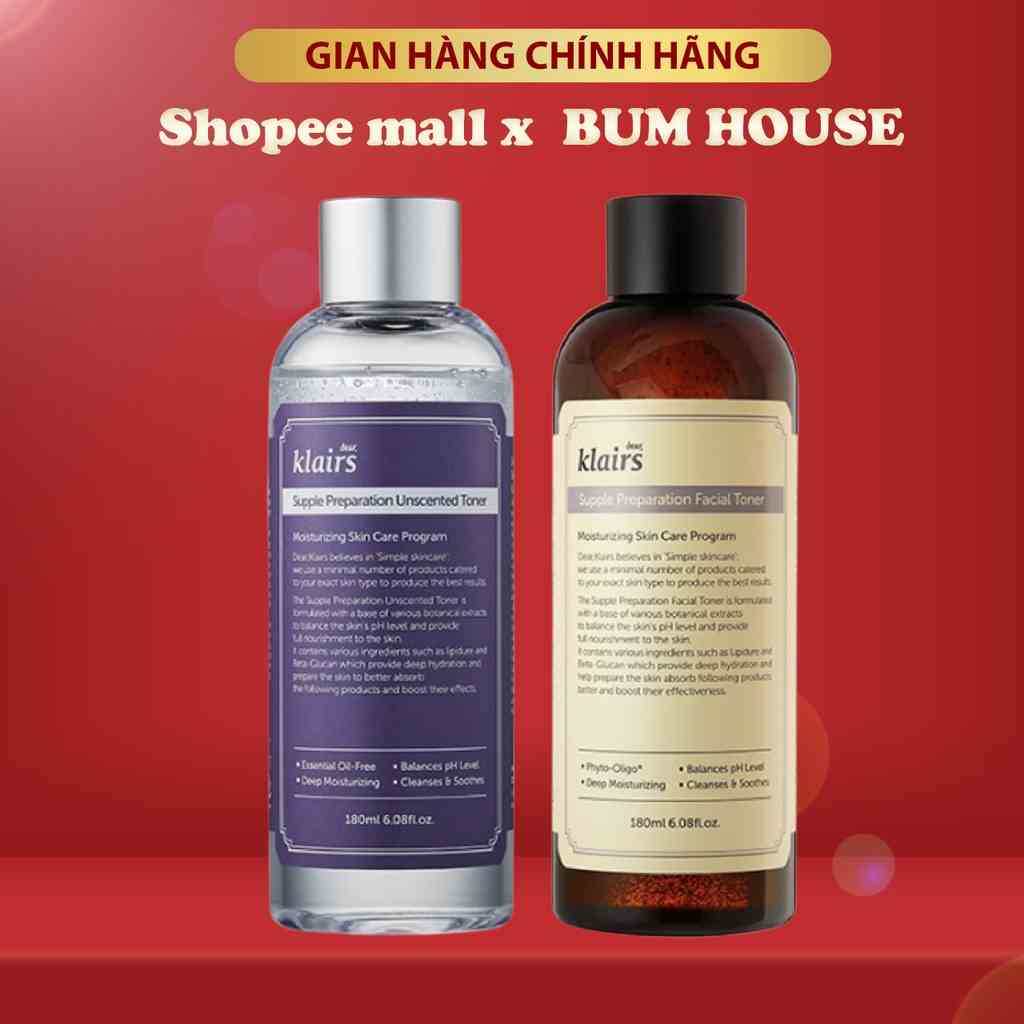 Nước hoa hồng Dear Klairs Supple Preparation Toner 180ml