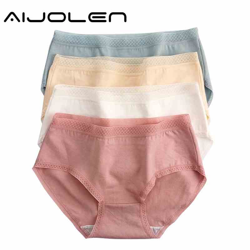 Quần lót cotton AIJOLEN màu sắc đơn giản cho nữ