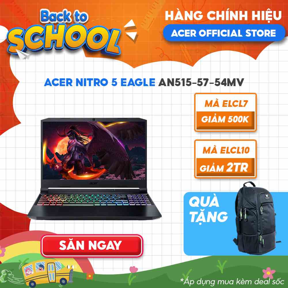 [Mã ELCL12 giảm 12% đơn 10TR] Laptop Acer Nitro 5 Eagle AN515-57-54MV i5-11400H | 8GB |512GB|RTX 3050 | 15.6 144Hz |