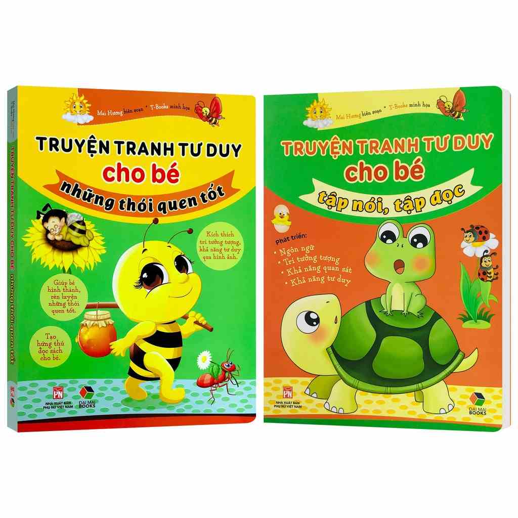 Sách - Combo Truyện tranh tư duy cho bé tập nói,tập đọc + Truyện tranh tư duy cho bé những thói quen tốt