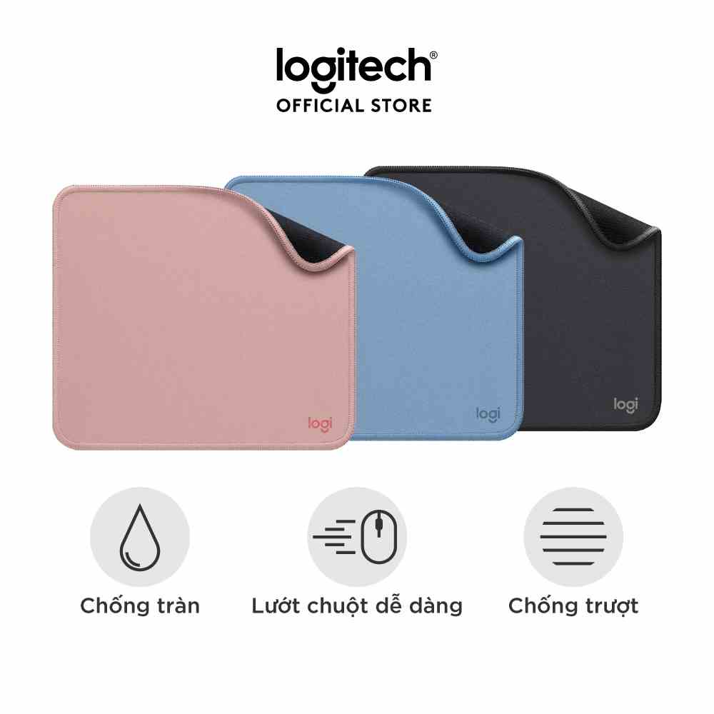 Bàn di chuột Logitech Mouse Pad Studio Series - Đế chống trượt, lướt dễ dàng, chống đổ tràn