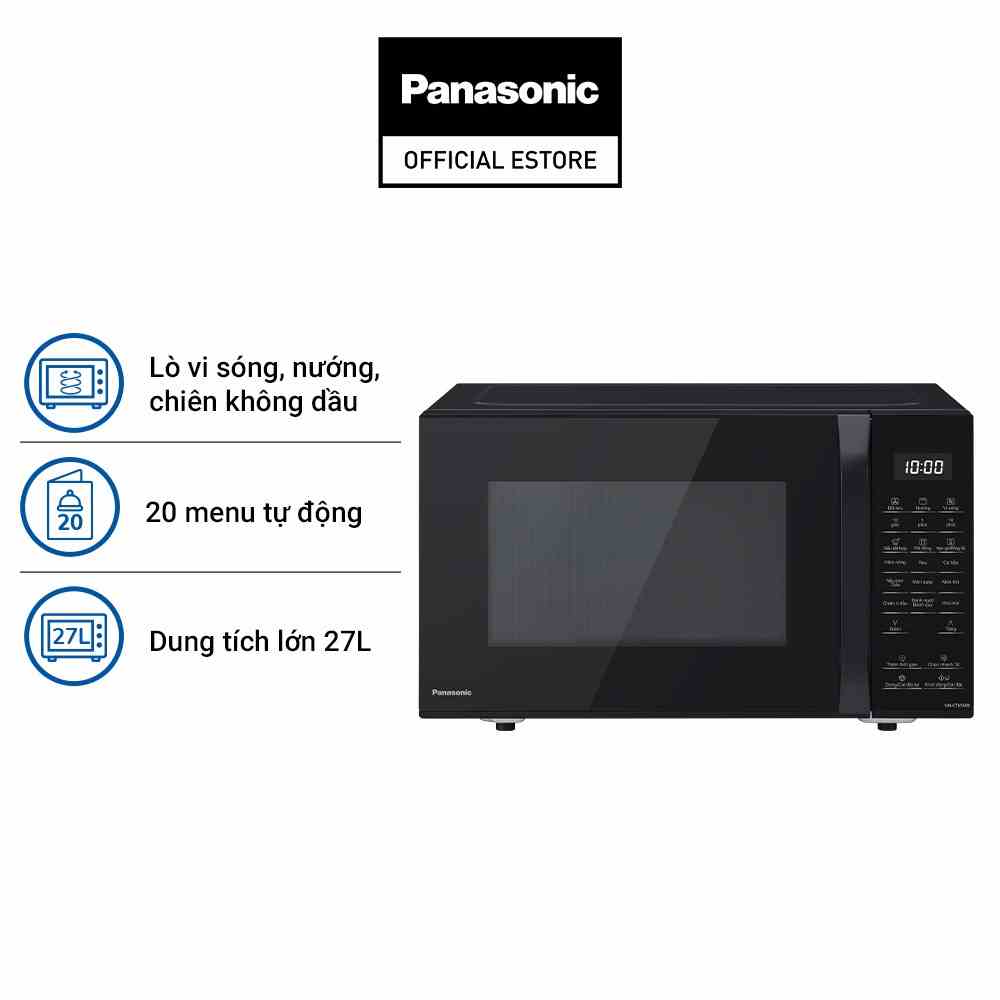 Lò vi sóng đối lưu chiên không dầu Panasonic nướng NN-CT65MBYUE 27L – 20 thực đơn