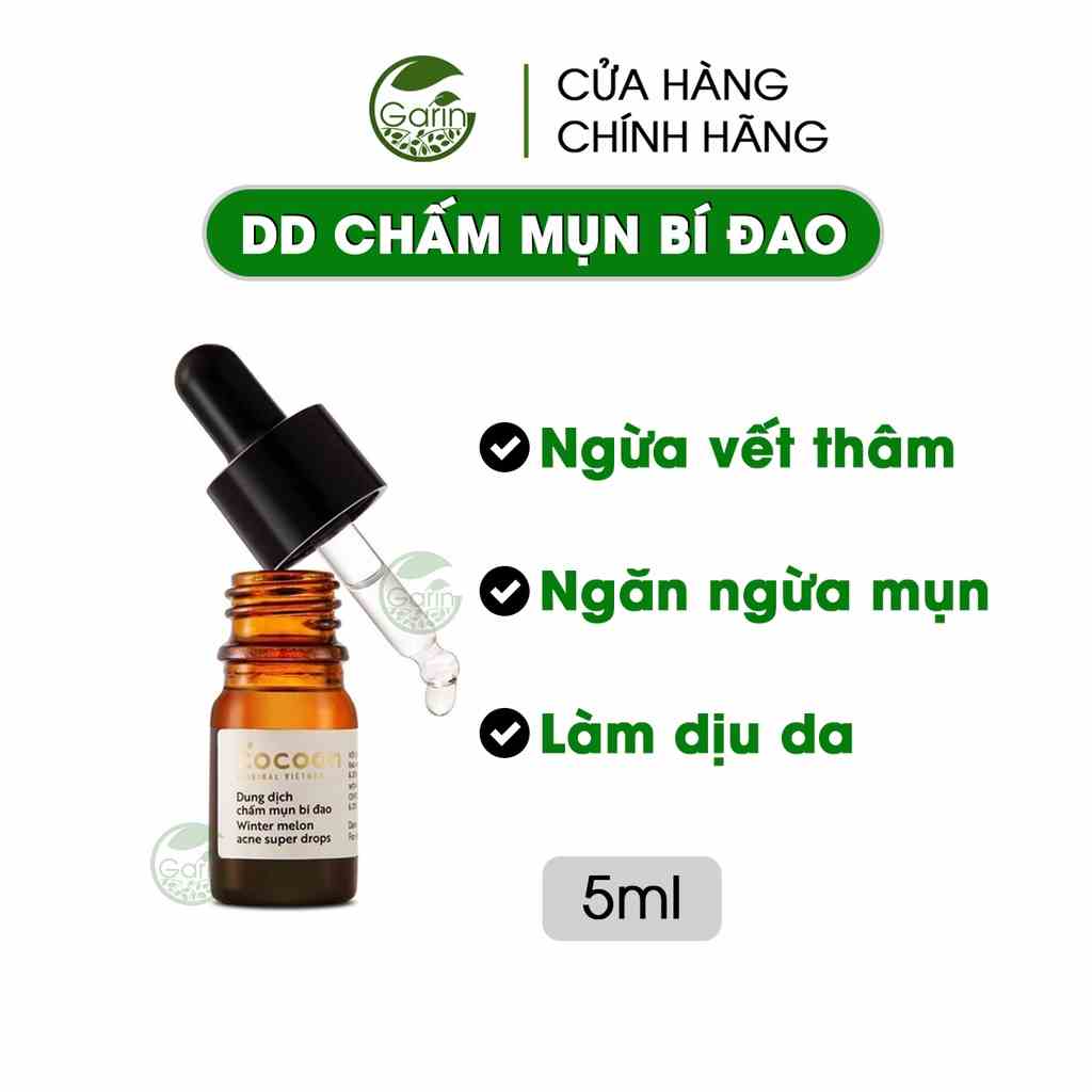 [Mã BMLTB35 giảm đến 35K đơn 99K] Dung dịch chấm mụn bí đao Cocoon Garin 5ml giảm sưng viêm nhanh chóng, sạch mụn