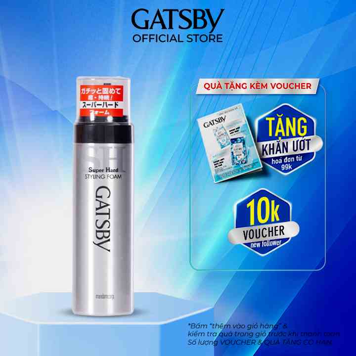 [Mã BMLTB35 giảm đến 35K đơn 99K] Bọt tạo kiểu tóc GATSBY super hard styling foam n 185g