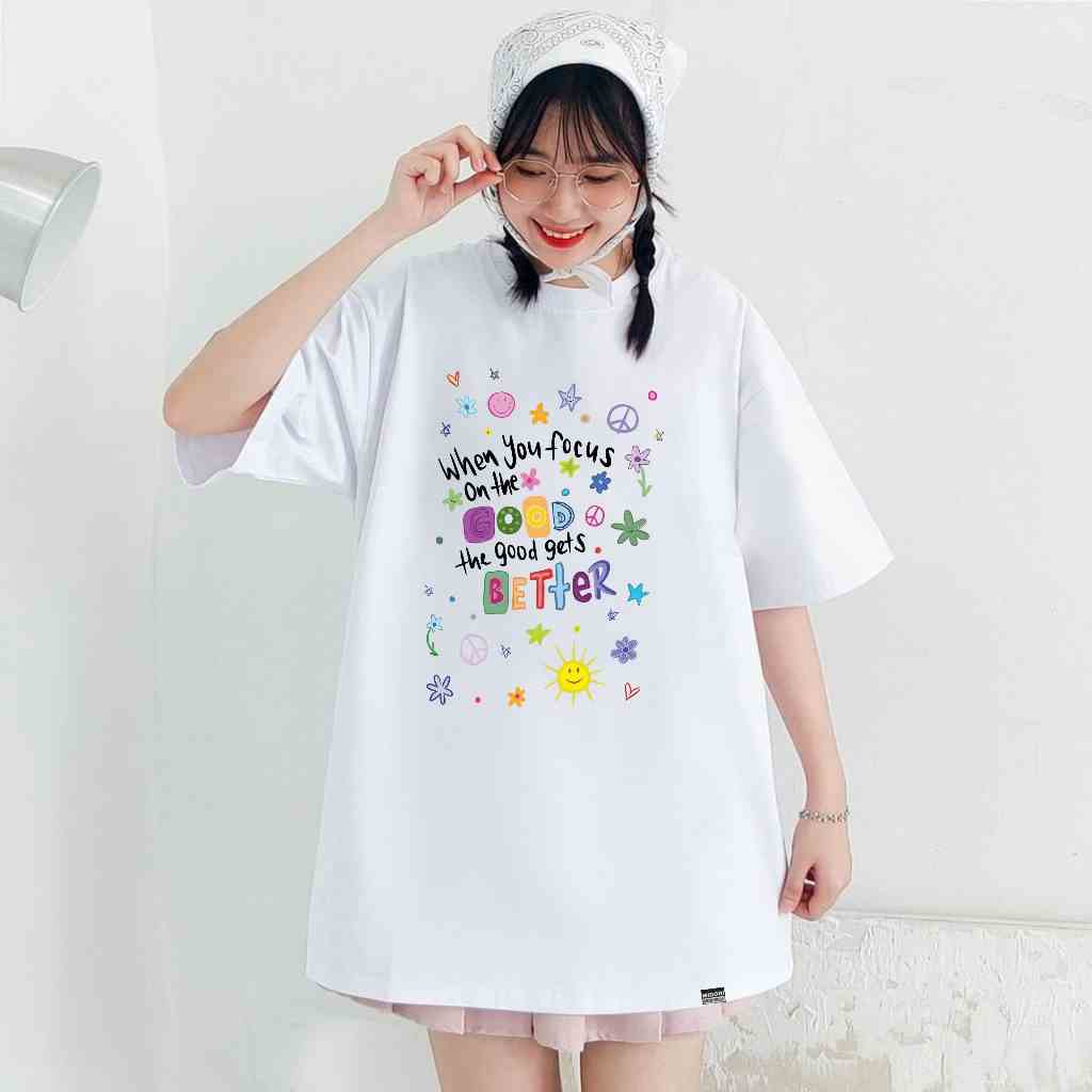 Áo thun unisex form rộng tay lỡ Phông nam nữ GOOD THINGS phản quang Local Brand Chính Hãng Mi Midori