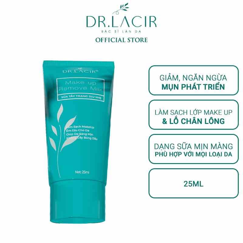 [Mã BMLTA35 giảm đến 35K đơn 99K] Sữa Tẩy Trang Dịu Nhẹ Lamer DrLacir Makeup Remove Milk mini 25ML DR115