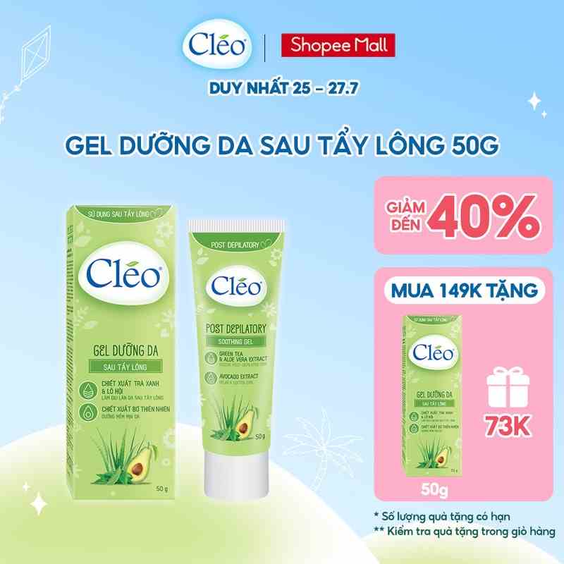 Gel dưỡng da sau tẩy lông Cléo 50g - dưỡng ẩm và dịu da sau tẩy lông