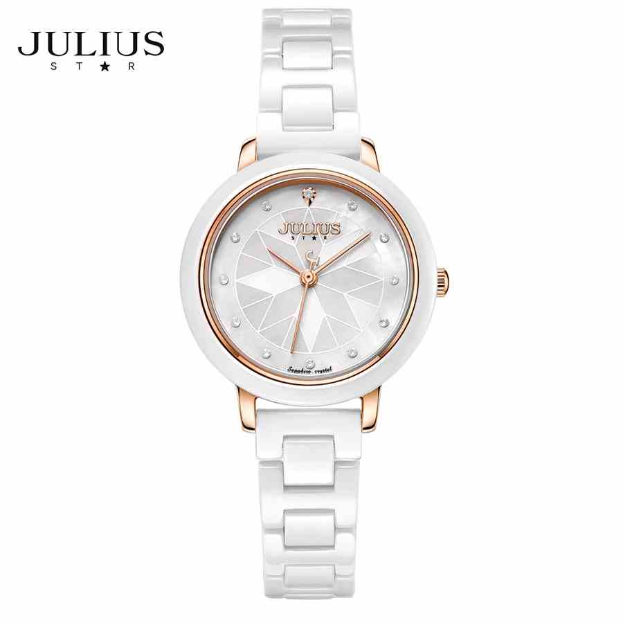 Đồng Hồ Nữ JS-062 Julius Star Đá Ceramic Mặt Saphia