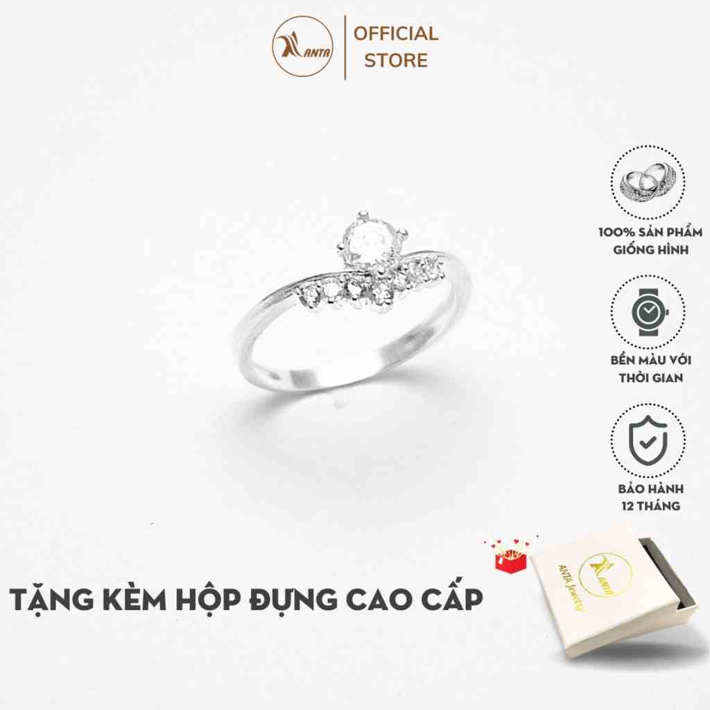 [Mã BMLTB35 giảm đến 35K đơn 99K] Nhẫn bạc nữ Anta ATJ9040 Đính đá vương miện công chúa Princess crown