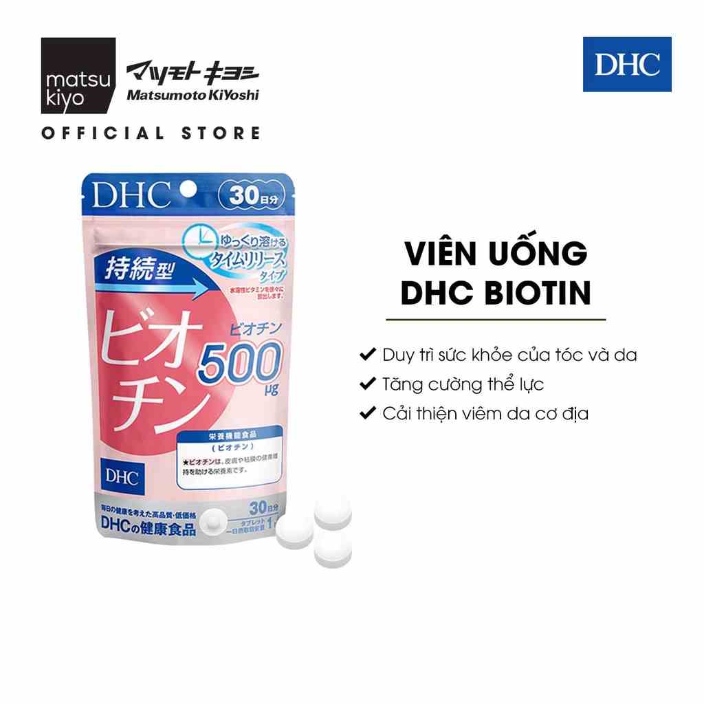 [Mã BMLTB200 giảm đến 100K đơn 499K] Viên uống bổ sung biotin DHC Sustained Release Biotin - 30 viên