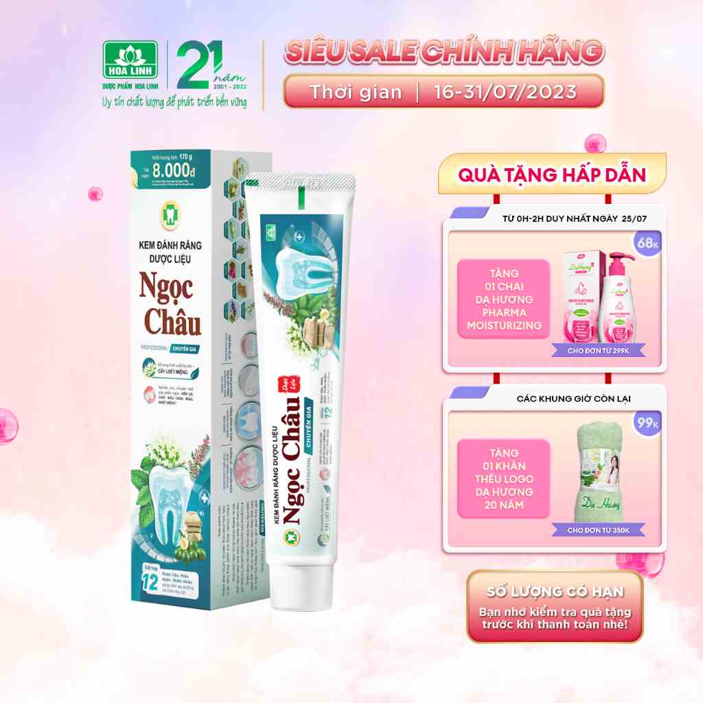 Kem đánh răng dược liệu Ngọc Châu Chuyên Gia 170g