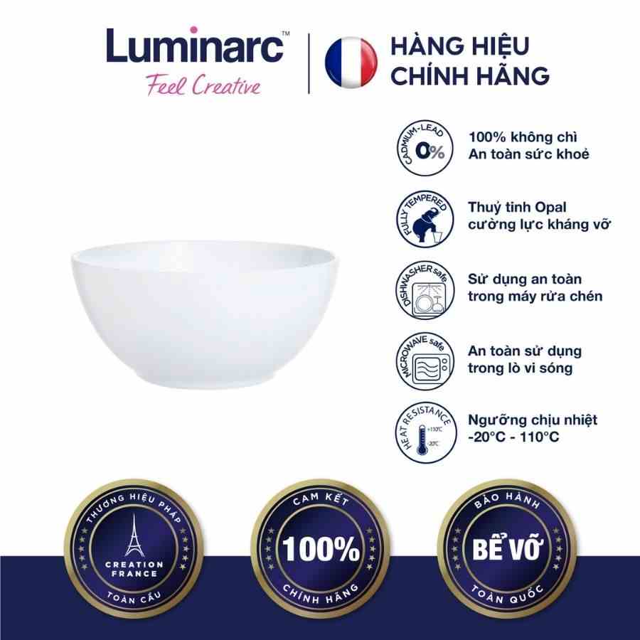 [Mã BMLTB35 giảm đến 35K đơn 99K] Bộ 6 Chén Thuỷ Tinh Luminarc Diwali Trắng 9cm- LUDID7409