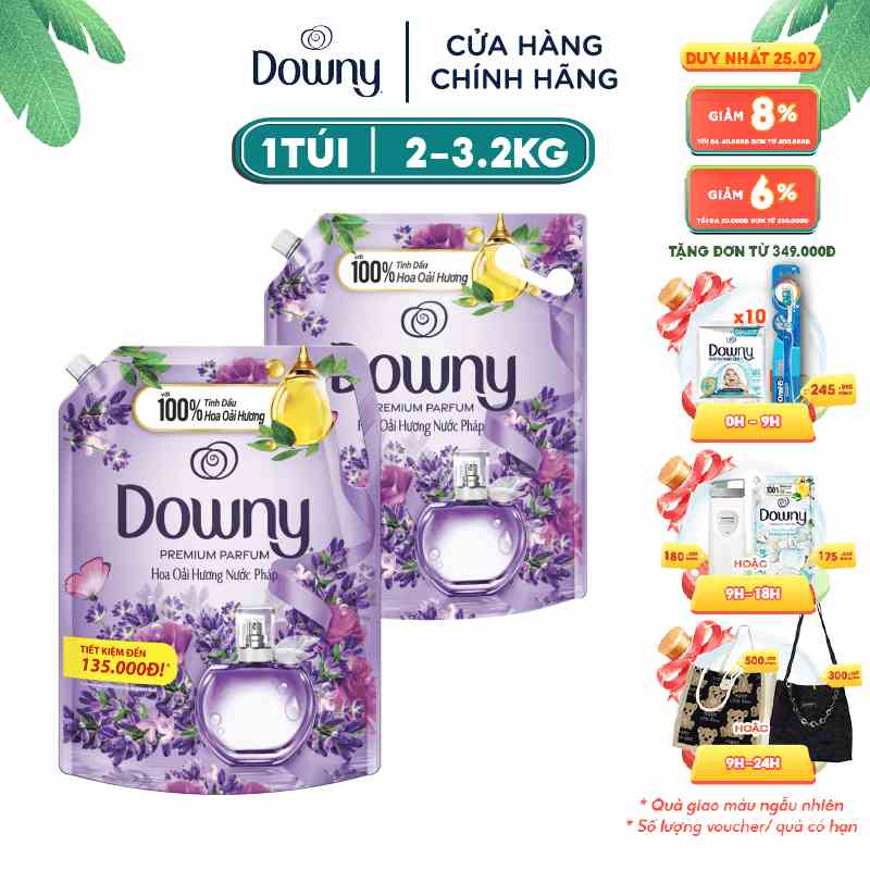 Nước xả vải Downy hương hoa Oải Hương nước Pháp (2.2L/3L)