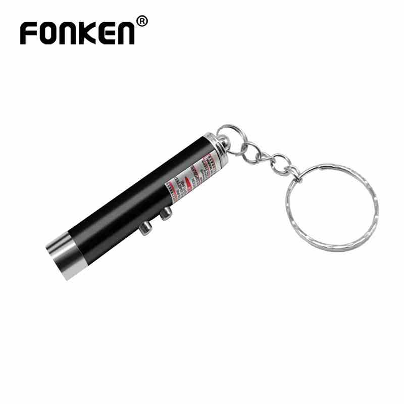 Đèn pin mini FONKEN ánh sáng LED trắng kiêm bút trỏ laser đỏ 2 trong 1 đồ chơi vui nhộn cho mèo cưng