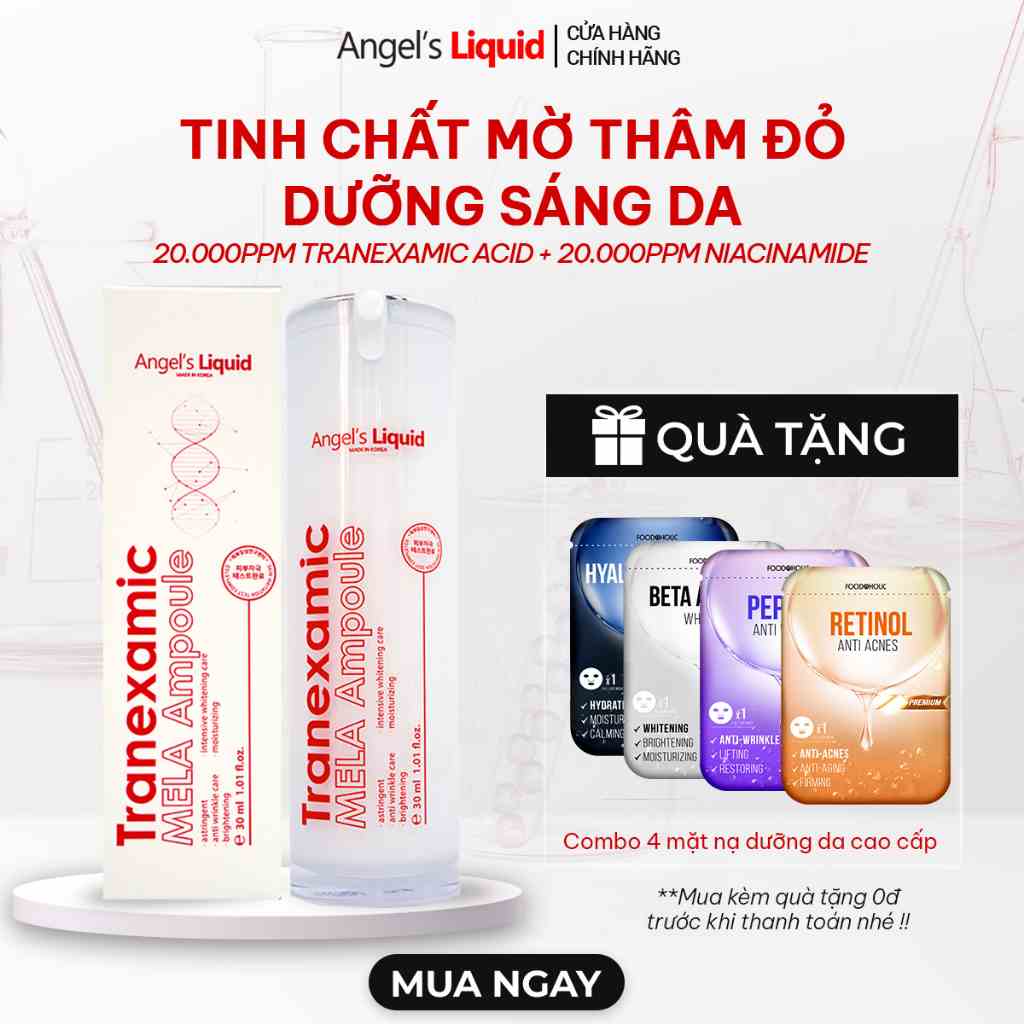 Siêu Tinh Chất Xoá Thâm Đỏ Mờ Sạm Nám Angels Liquid Tranexamic Mela Ampoule 30ml