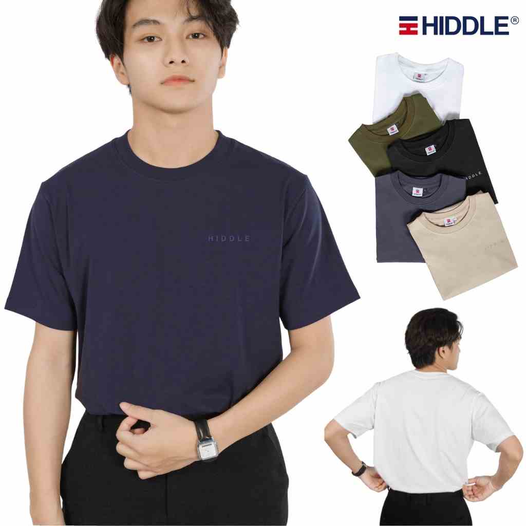 Áo thun nam cổ tròn HIDDLE vải cotton co giãn dày dặn phông trơn basic tay ngắn nhiều màu HI Basic Fit | H04-T4