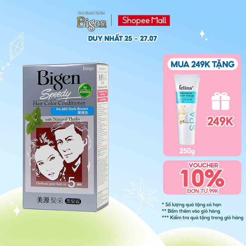 Thuốc nhuộm tóc phủ bạc dạng kem Bigen Speedy Hair Color Conditioner 80ml