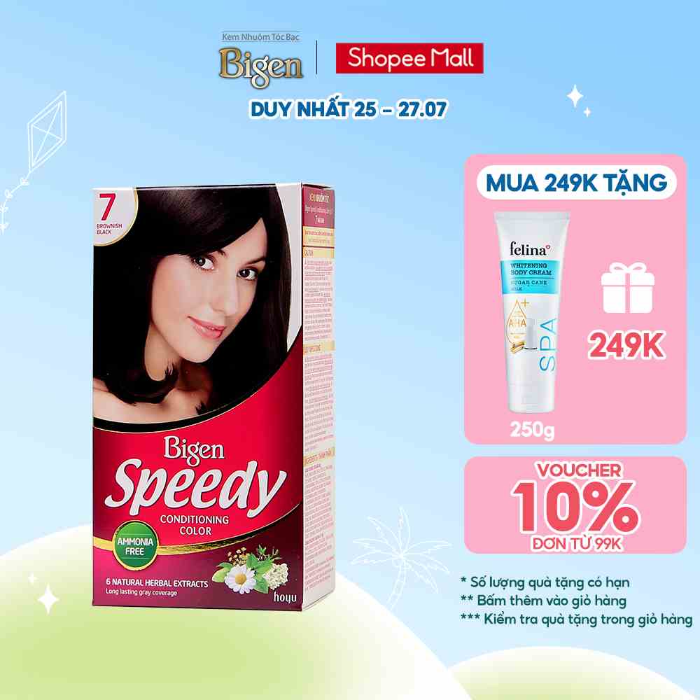 Thuốc nhuộm phủ bạc dạng kem Bigen Speedy Conditioning Color 80ml, mùi dễ chịu, màu nhuộm trẻ trung