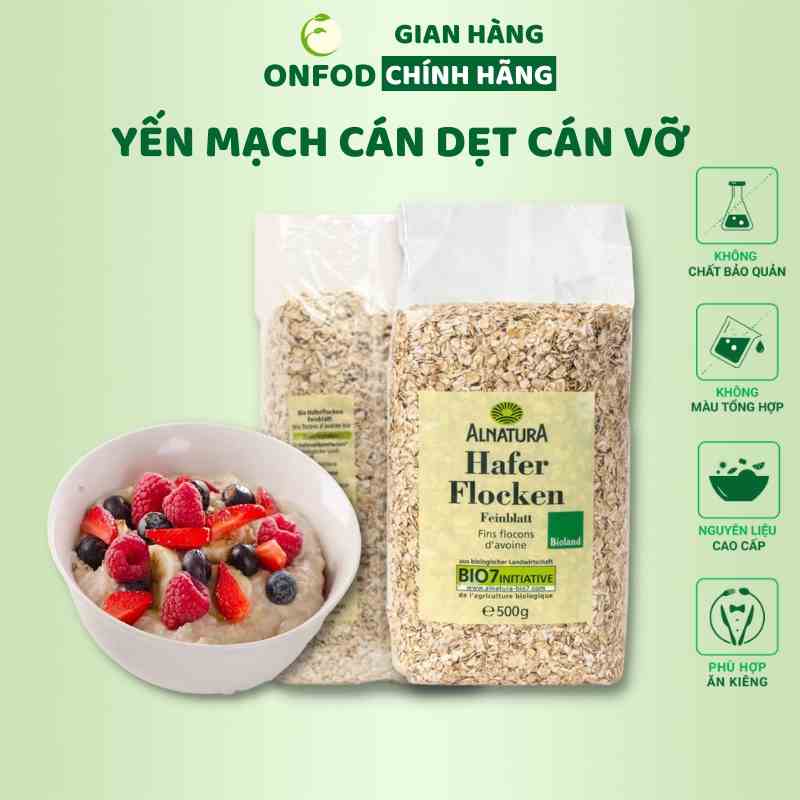 Yến mạch ONFOD cán dẹt cán vỡ, ngũ cốc giảm cân healthy cho người ăn kiêng tập gym 500g