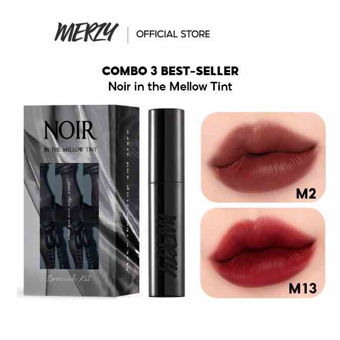 Set 3 Màu Son Kem Lì Merzy Noir In The Mellow Tint Special Kit 4g/thỏi