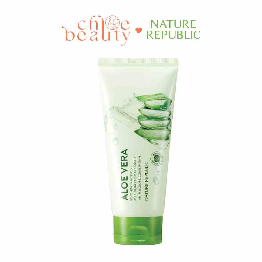 [Mã BMLTA35 giảm đến 35K đơn 99K] Sữa rửa mặt Lô Hội NATURE REPUBLIC Soothing & Moisture Aloe Vera Foam Cleanser 150ml