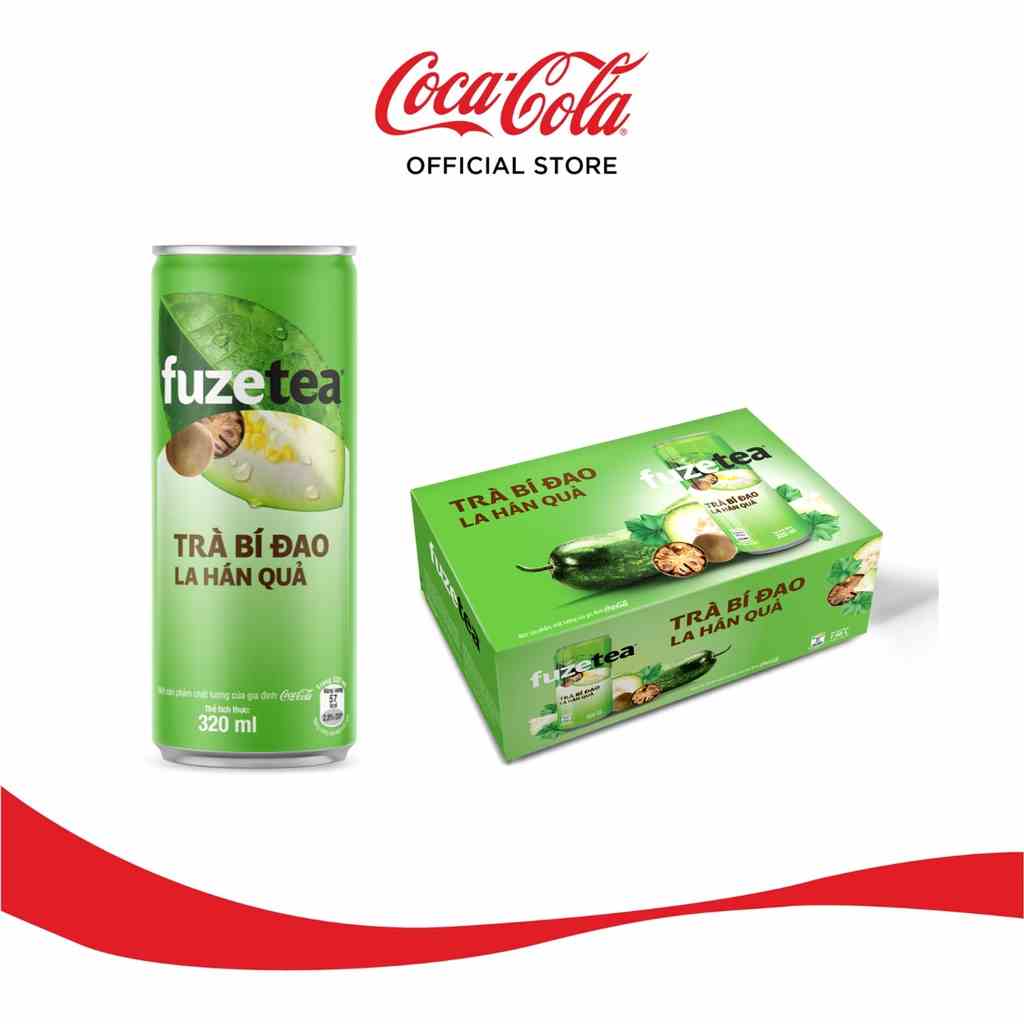 [GROFFWC -10% max 30k đơn 170k] Thùng 24 lon Trà Bí Đao La Hán Quả Fuzetea Lon 320ml